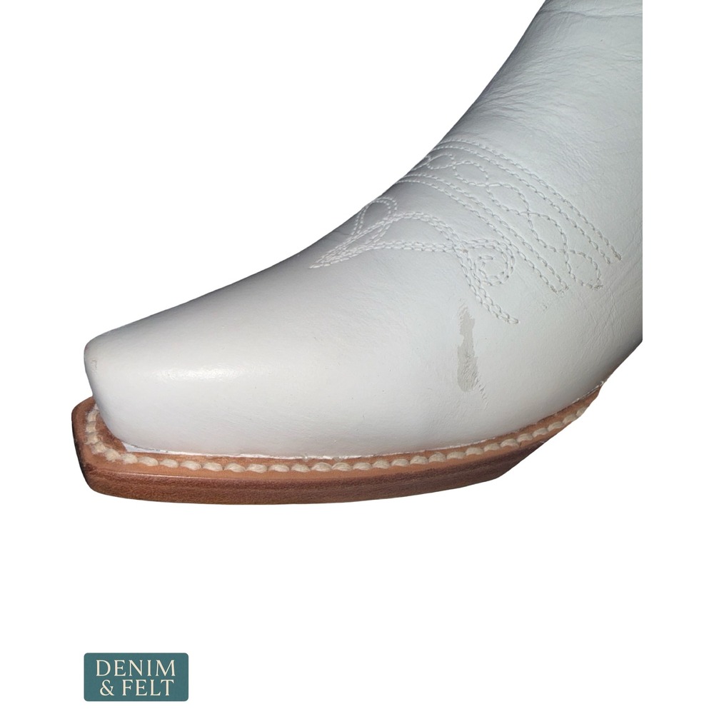 NEW Corral White Snip Toe Embroidered Cowhide Western Cowboy Cowgirl Boots 8M - Picture 16 of 16